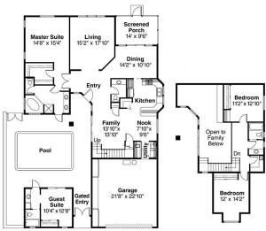 108-1328 Floor Plan with Guest Quarters
